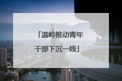 温岭推动青年干部下沉一线
