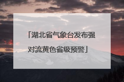 湖北省气象台发布强对流黄色省级预警