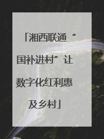 湘西联通“国补进村”让数字化红利惠及乡村