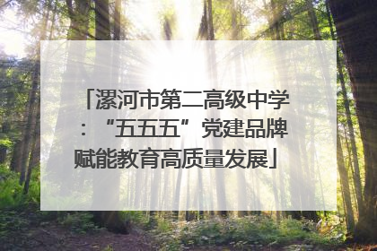 漯河市第二高级中学：“五五五”党建品牌赋能教育高质量发展