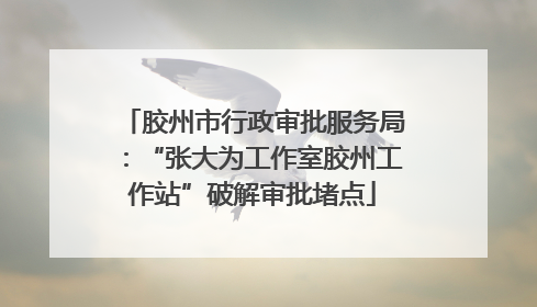 胶州市行政审批服务局：“张大为工作室胶州工作站”破解审批堵点