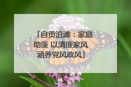 自贡沿滩：家庭助廉 以清廉家风涵养党风政风