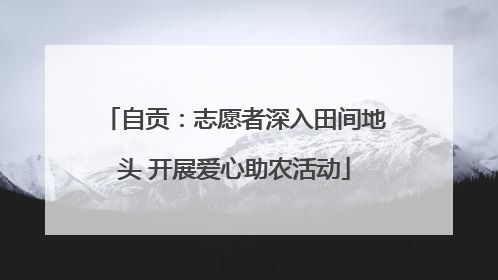 自贡：志愿者深入田间地头 开展爱心助农活动