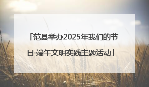 范县举办2025年我们的节日·端午文明实践主题活动