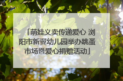 萌娃义卖传递爱心 浏阳市新翼幼儿园举办跳蚤市场暨爱心捐赠活动