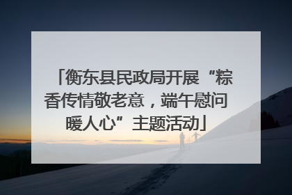 衡东县民政局开展“粽香传情敬老意，端午慰问暖人心”主题活动