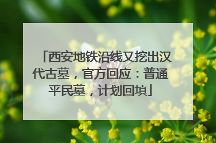 西安地铁沿线又挖出汉代古墓，官方回应：普通平民墓，计划回填