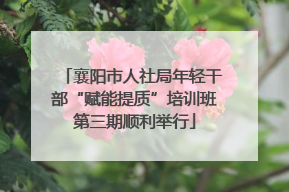 襄阳市人社局年轻干部“赋能提质”培训班第三期顺利举行
