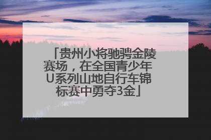 贵州小将驰骋金陵赛场，在全国青少年U系列山地自行车锦标赛中勇夺3金