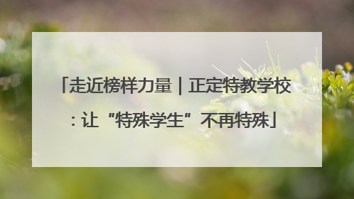 走近榜样力量｜正定特教学校：让“特殊学生”不再特殊