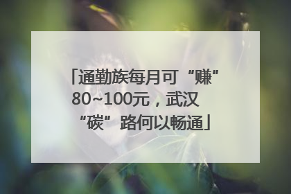 通勤族每月可“赚”80~100元，武汉“碳”路何以畅通