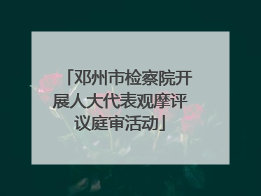 邓州市检察院开展人大代表观摩评议庭审活动