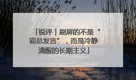 锐评｜刷屏的不是“霸总发言”，而是冷静清醒的长期主义