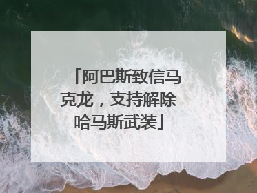 阿巴斯致信马克龙，支持解除哈马斯武装