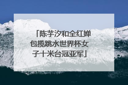 陈芋汐和全红婵包揽跳水世界杯女子十米台冠亚军