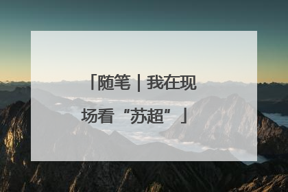 随笔｜我在现场看“苏超”