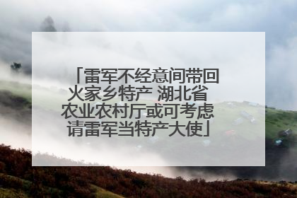 雷军不经意间带回火家乡特产 湖北省农业农村厅或可考虑请雷军当特产大使