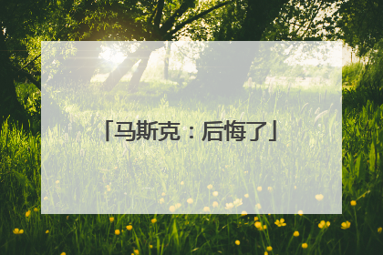 马斯克：后悔了
