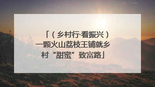 （乡村行·看振兴）一颗火山荔枝王铺就乡村“甜蜜”致富路