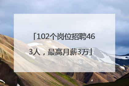 102个岗位招聘463人，最高月薪3万