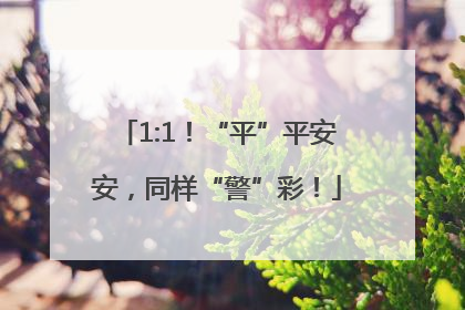 1:1！“平”平安安，同样“警”彩！