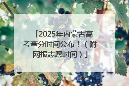 2025年内蒙古高考查分时间公布！（附网报志愿时间）