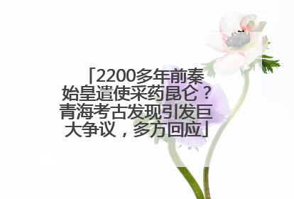 2200多年前秦始皇遣使采药昆仑？青海考古发现引发巨大争议，多方回应