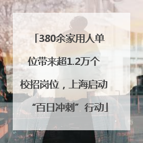380余家用人单位带来超1.2万个校招岗位，上海启动“百日冲刺”行动